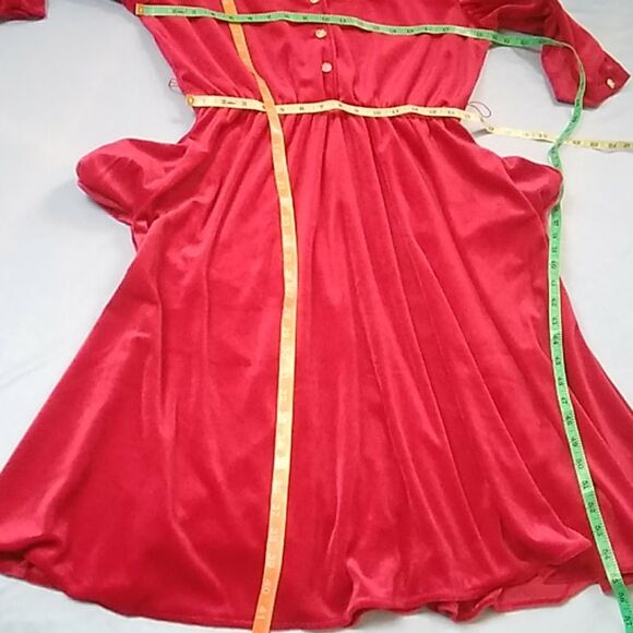 Vintage Anthony Richards Red Velvet Christmas dress size 14 - Picture 3 of 14